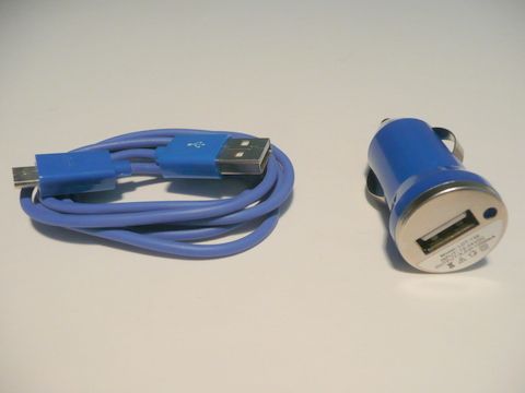 Mini USB auto oplader + Data Sync met kabel